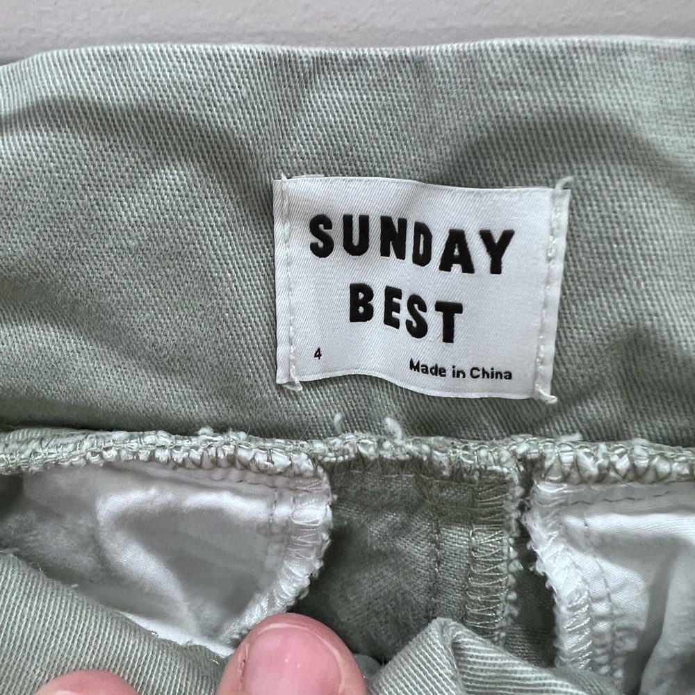 Aritzia Sunday Best Women's Gravity Belted Cargo Pants Sage Green Size 4 - Picture 3 of 10